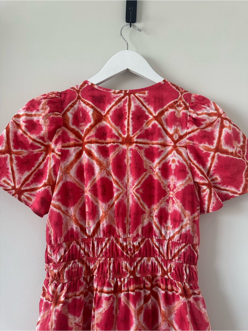 Anthropologie Somerset Mini Dress Size Small Pink White Smocked Printed Dress - Picture 6 of 14